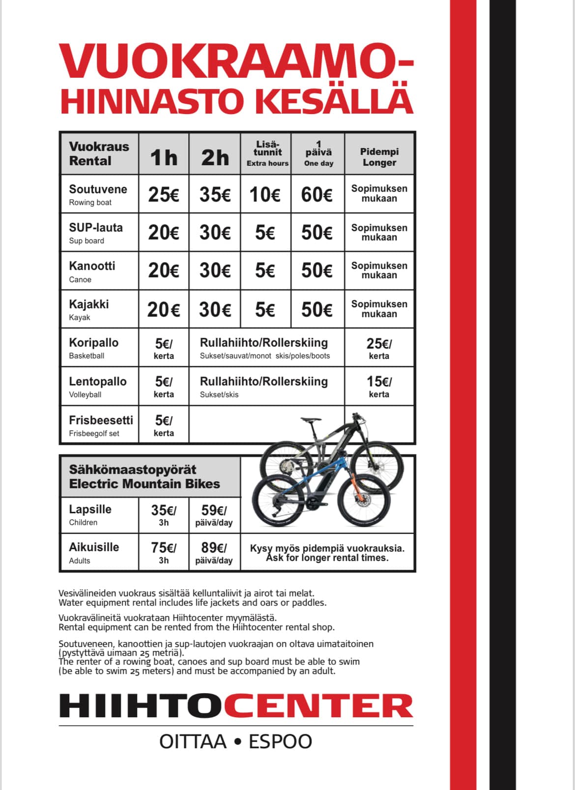 Etujousitettu eMTB vuokraus